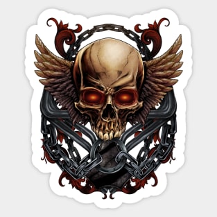 Skull and Wings Sticker